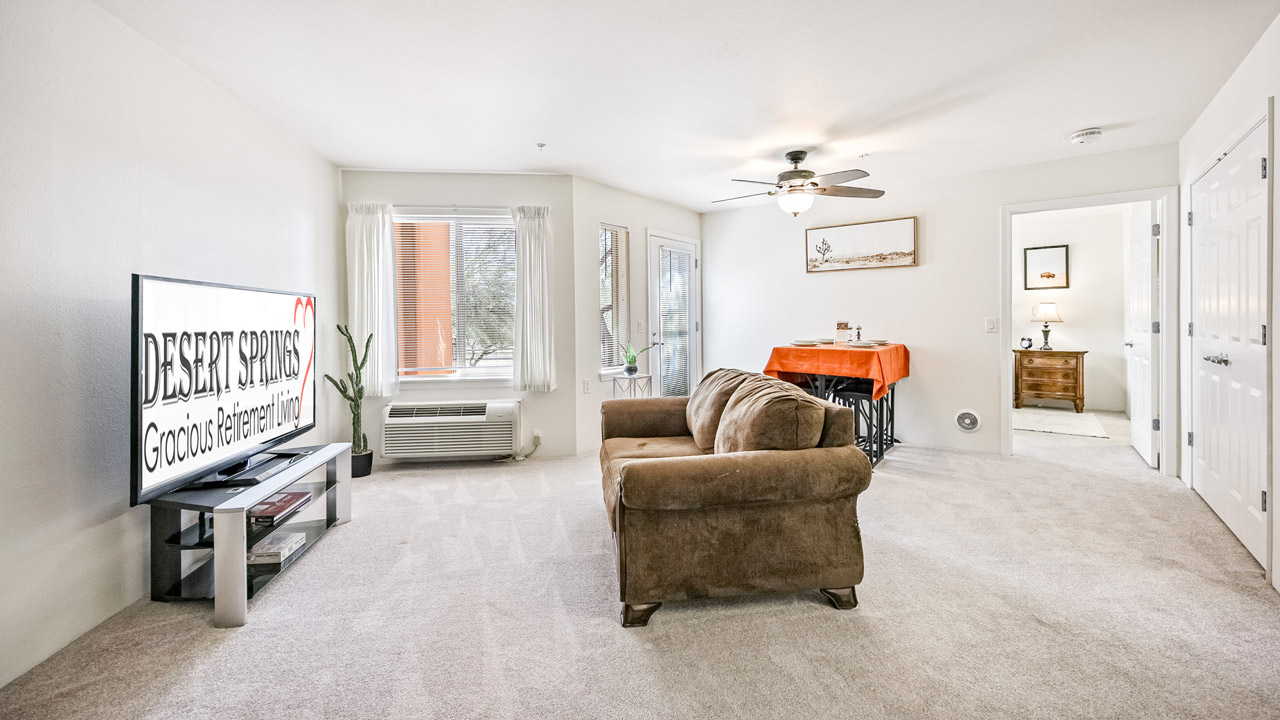 A living room in a Desert Springs apartment