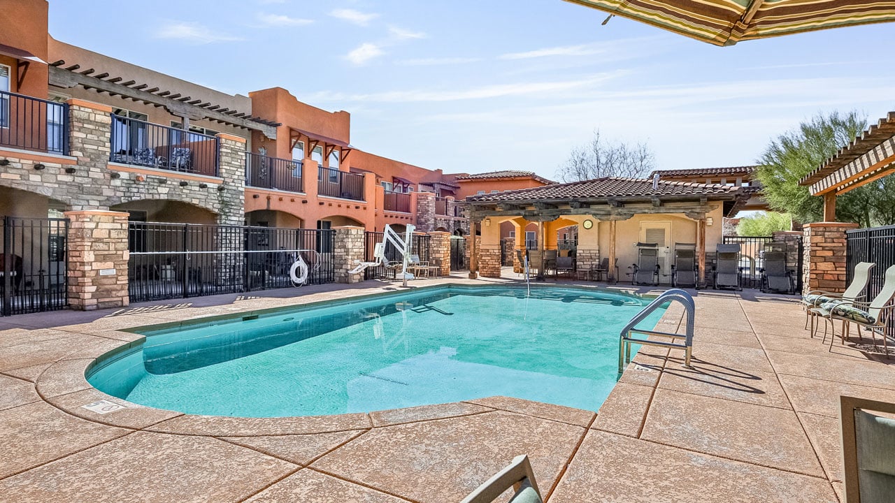 The pool area at Desert Springs