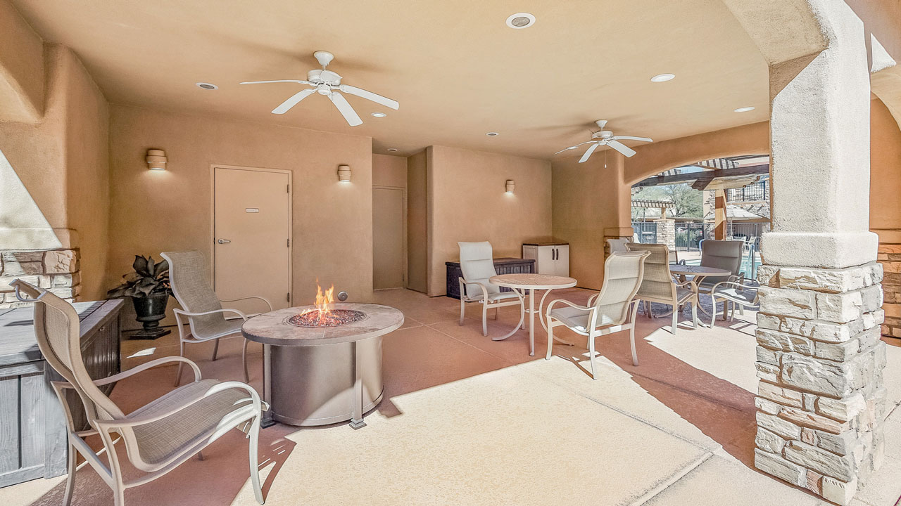 The outdoor patio at Desert Springs