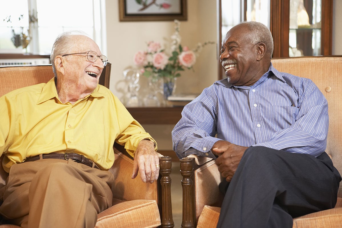 Residents laughing together at Desert Springs